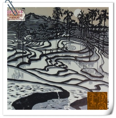 <<元阳梯田>> The Charm o f Yuanyang Terrace Field < Woodblock Printing>